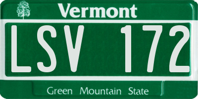 VT license plate LSV172