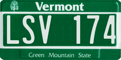 VT license plate LSV174