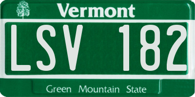 VT license plate LSV182