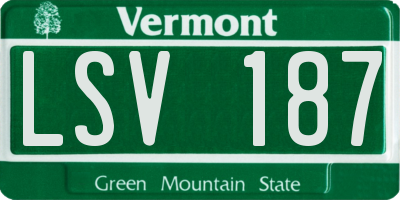 VT license plate LSV187