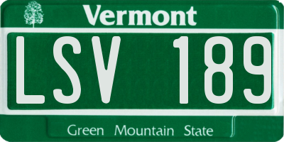 VT license plate LSV189