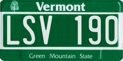 VT license plate LSV190