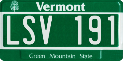 VT license plate LSV191