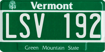 VT license plate LSV192