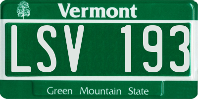 VT license plate LSV193