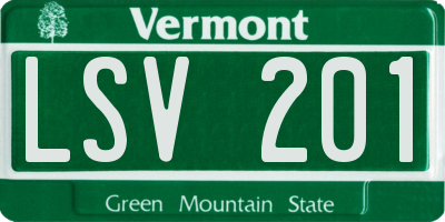 VT license plate LSV201