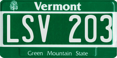 VT license plate LSV203