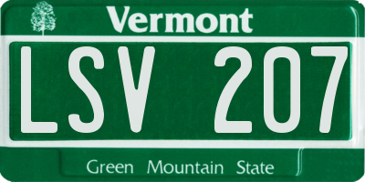 VT license plate LSV207