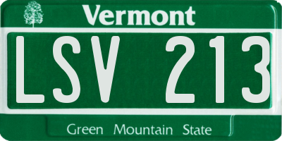 VT license plate LSV213