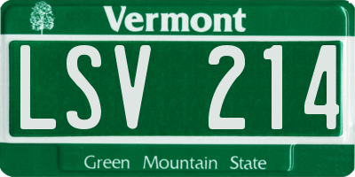 VT license plate LSV214