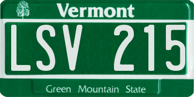 VT license plate LSV215