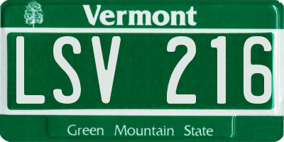 VT license plate LSV216