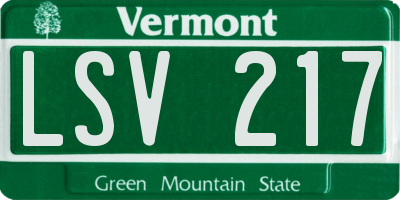 VT license plate LSV217