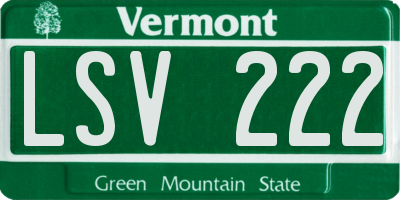 VT license plate LSV222