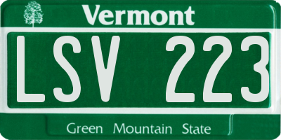 VT license plate LSV223
