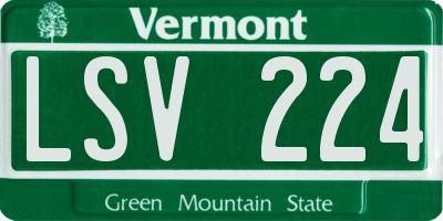 VT license plate LSV224