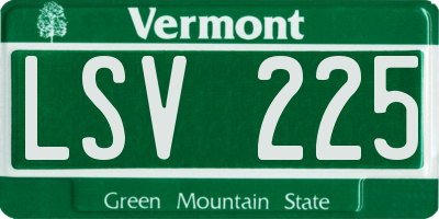 VT license plate LSV225