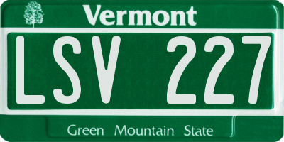 VT license plate LSV227