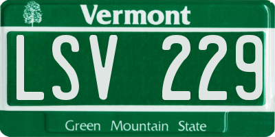VT license plate LSV229