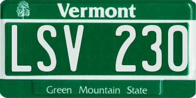 VT license plate LSV230