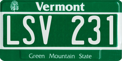 VT license plate LSV231