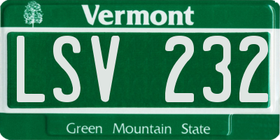 VT license plate LSV232