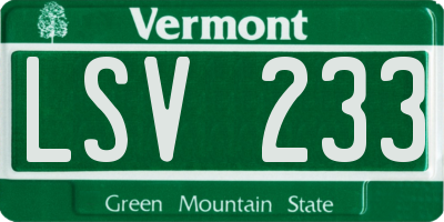VT license plate LSV233