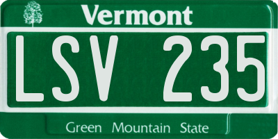 VT license plate LSV235