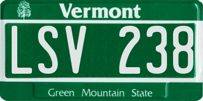 VT license plate LSV238