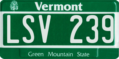 VT license plate LSV239