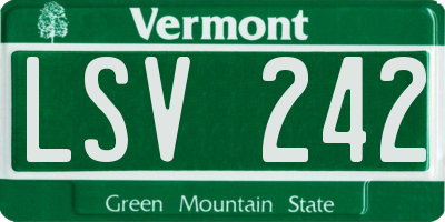 VT license plate LSV242