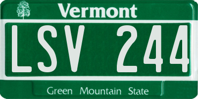 VT license plate LSV244