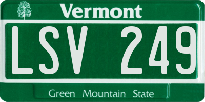 VT license plate LSV249