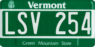 VT license plate LSV254