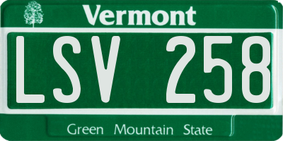 VT license plate LSV258
