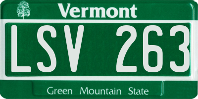 VT license plate LSV263