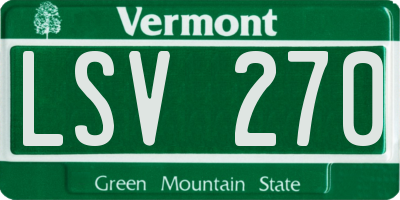 VT license plate LSV270