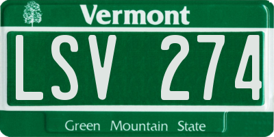 VT license plate LSV274