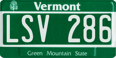 VT license plate LSV286