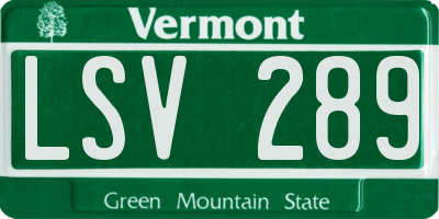 VT license plate LSV289
