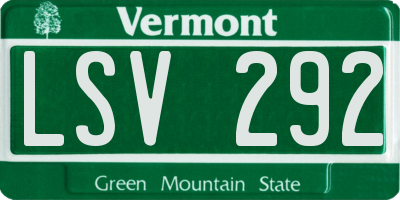 VT license plate LSV292