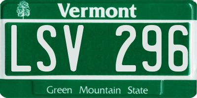 VT license plate LSV296