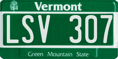 VT license plate LSV307