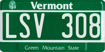 VT license plate LSV308