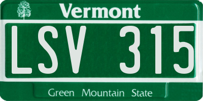 VT license plate LSV315