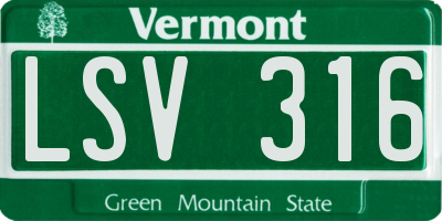 VT license plate LSV316
