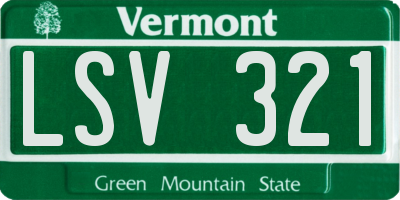 VT license plate LSV321