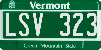 VT license plate LSV323