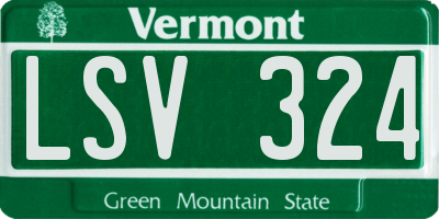 VT license plate LSV324