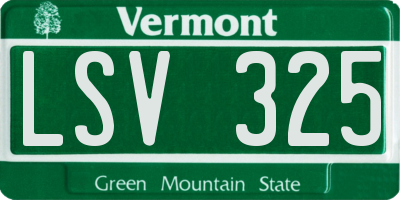 VT license plate LSV325